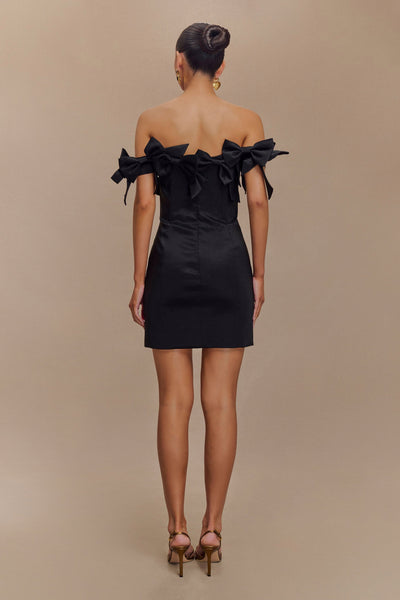 Rita - Strapless Bow Mini Dress - Black