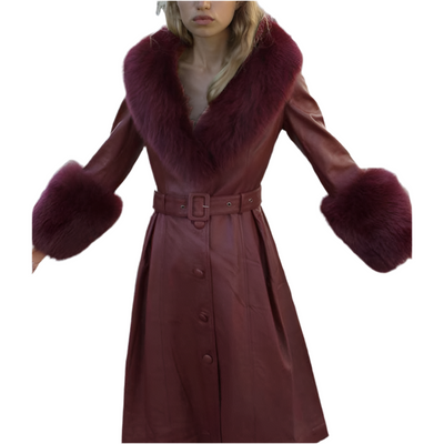 Tatiana -Faux Leather And Fur Coat