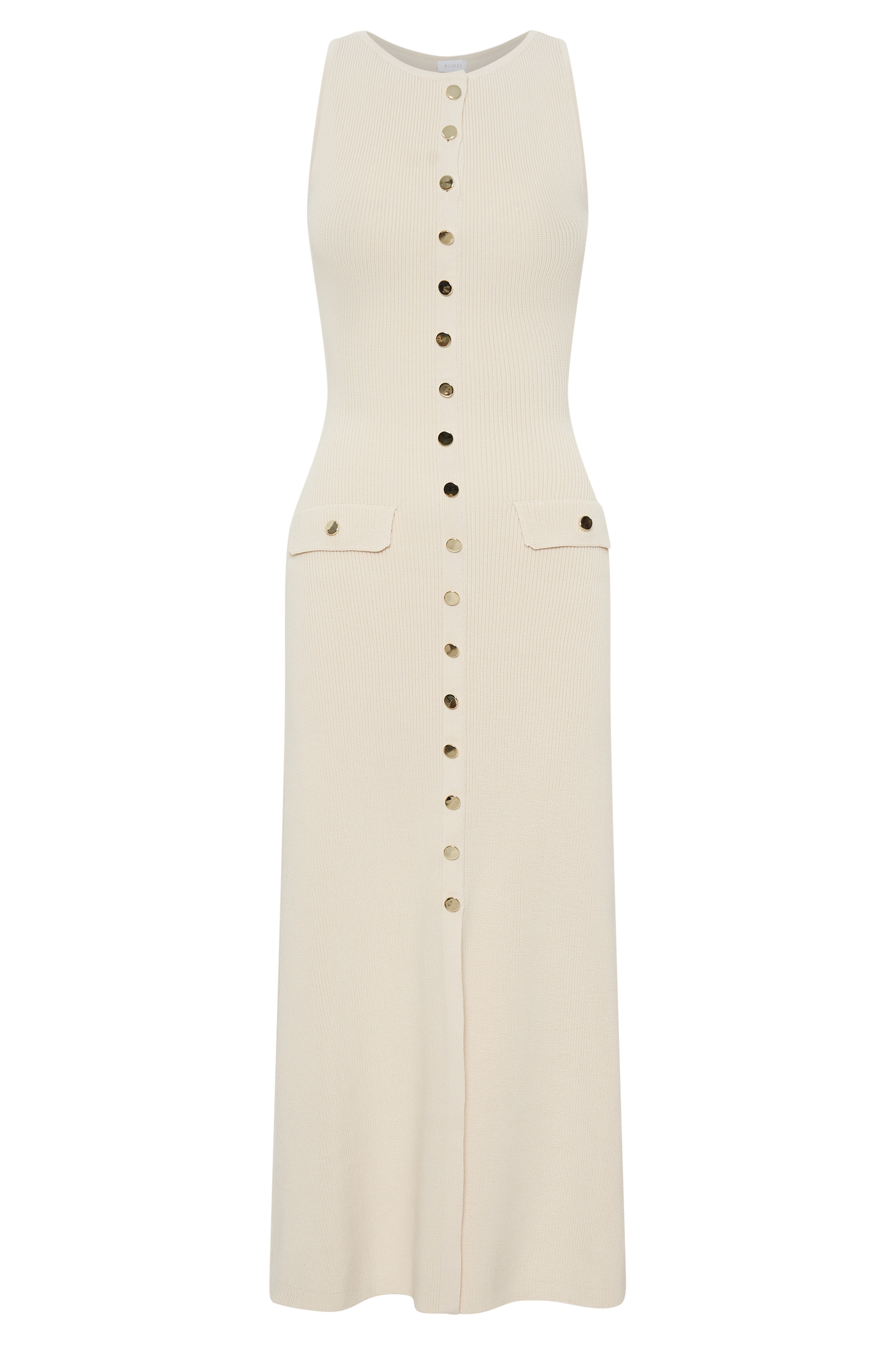 Mila -Sleeveless Buttoned Maxi Dress - Ivory