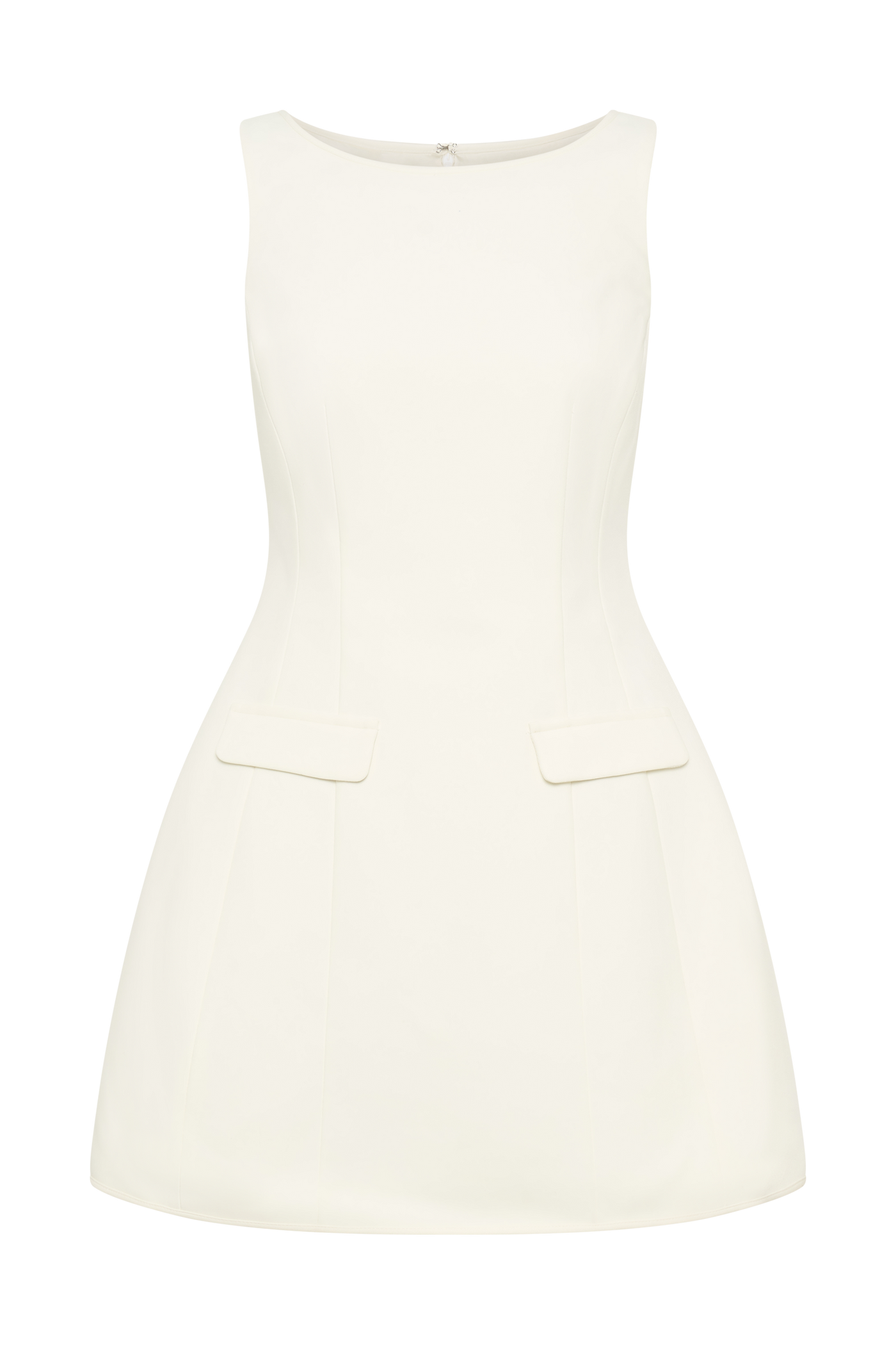 Evelyne -Sleeveless Suiting Mini Dress - Ivory