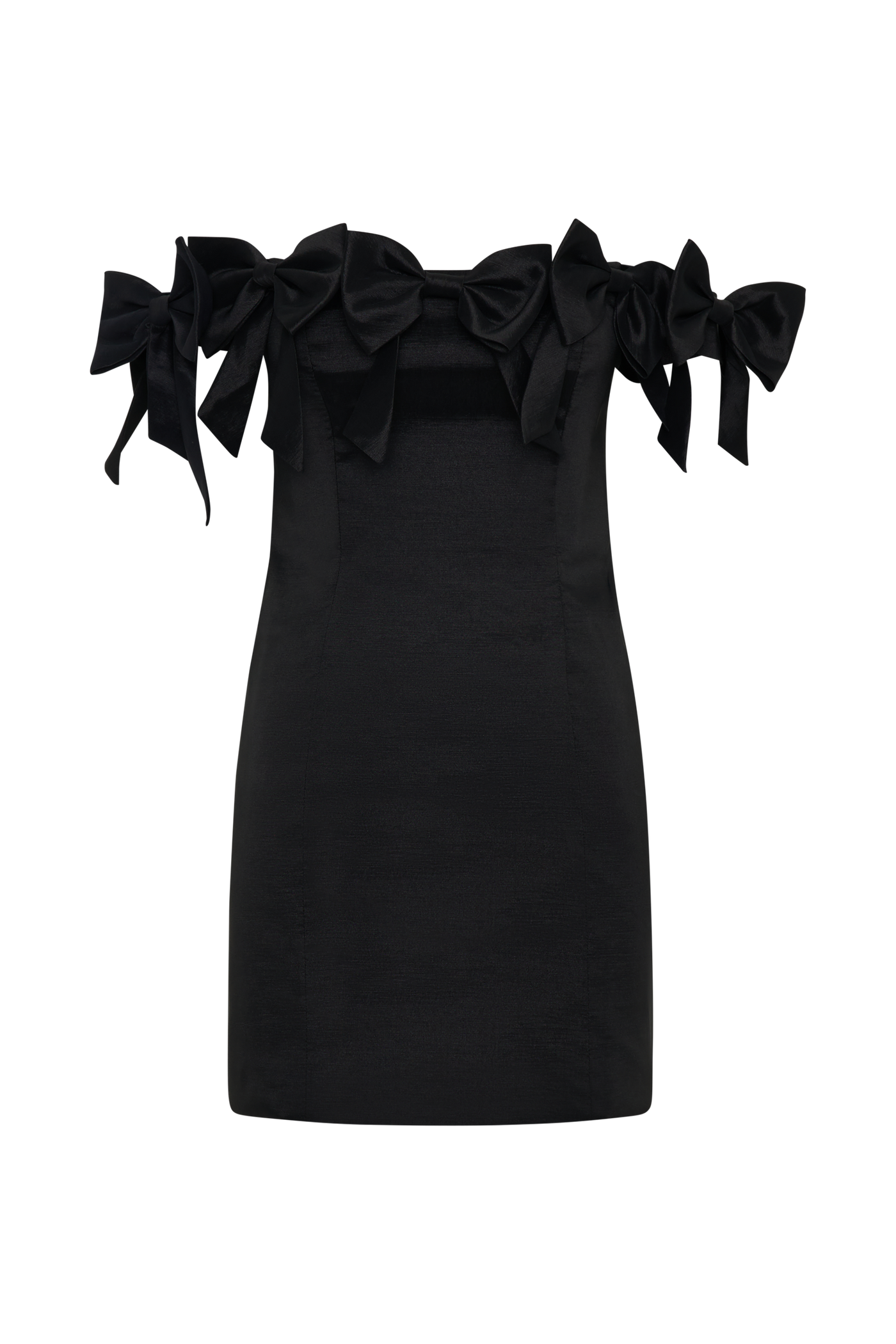 Rita - Strapless Bow Mini Dress - Black