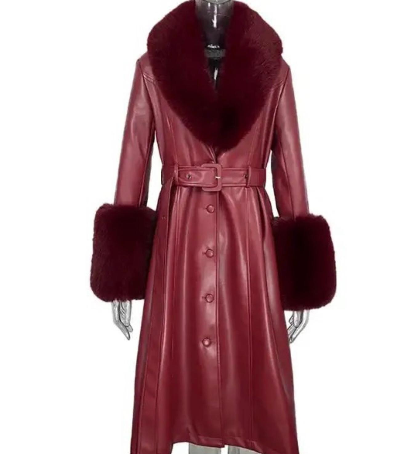 Tatiana -Faux Leather And Fur Coat